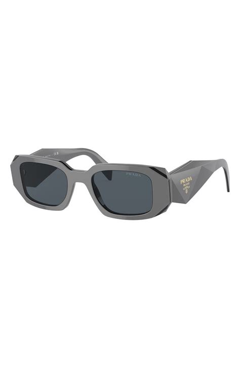 prada rectangular thin temple sunglasses|Prada 51mm rectangular sunglasses.